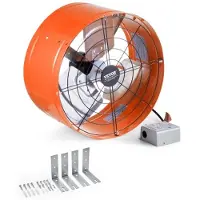 Vevor Gavlmontert vifte, 15 tommers loftsavtrekksvifte med justerbar termostat og ytre netting, 1650 CFM husventilator kjøler ned opptil 2360 kvm, stille ventilasjon for tak, garasje og butikk, livlig