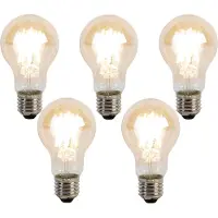 LUEDD Sett med 5 E27 dimbare Kelvin LED-pærer A60 Goldline 8W 806lm 2000-2700K