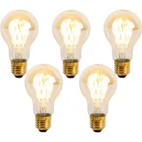LUEDD Sett med 5 E27 dimbare LED spiralpærer A60 Goldline 4W 270 lm 2200K