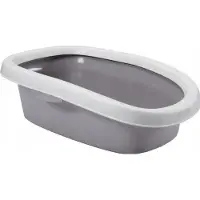 Zolux Jolly Paw Cat litter tray, with rim, 31 × 14 × 43 cm, blue/white