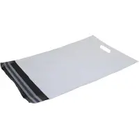 Bnt Forsendelsesposer PE hvid 400x600 mm med håndtag/hank - (100 stk.)