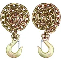 Vevor G80 transportkjede, 3/8" x 2,9' 2-pakning slepekjede med gaffelkrok, 7100 lbs sikker arbeidsbelastning, kraftig tømmerkjede for transport av slepebils fastbindingsutstyr