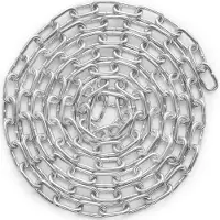 Vevor Proof Coil Chain, 3/16" x 10', 1100 lbs sikker arbeidsbelastning, sinkbelagt, testet spiralkjede med to hurtiglenker, galvanisert karbonstålkjede for tauing, opphenging, camping, tauing av kjæle