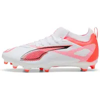 Puma ULTRA 5 MATCH FG/AG Football Boots Youth, Shoes, White/Black/Glowing Red, 31