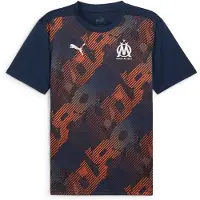 Puma Olympique de Marseille Pre-match Short Sleeve Jersey Men, Clothing, Club Navy/Cayenne Pepper, XXL
