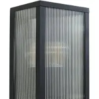 LINDBY utendørs vegglampe Peldar, antrasitt/riflet, 26 cm