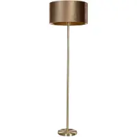 QAZQA Gulvlampe messing med fløyels skjerm bronse 50cm - Simplo