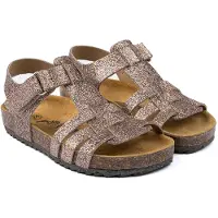 Pom pom Sandaler - Borrelås Flette - Multi Glitter - - 25 - Sandals