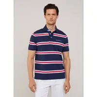 Faconnable Large Stripe Kortermet Poloskjorte