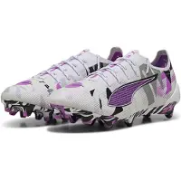 Puma ULTRA 5 ULTIMATE FOREVER FG Football Boots Unisex, Shoes, White/Pure Magenta/Feather Gray, 45