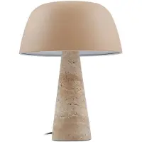 LINDBY bordlampe Magritt, beige, metall, stein, 41 cm