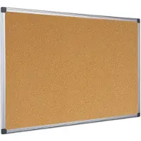 BI-Office Maya Cork Board, Fast korktavle, Aluminium, Svart, Tre, Kork, 600 x 450 mm, Aluminium, Aluminium
