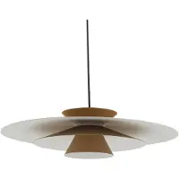 LUCANDE LED-pendellampe Livie, beige, aluminium, Ø 50 cm
