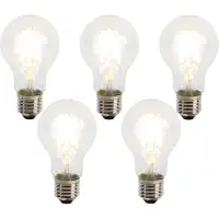 LUEDD Sett med 5 E27 LED-glødetrådslamper A60 Skumringsensor 4W 470lm 2700K