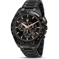 Maserati Traguardo 45 Mm Chr Black Dial Br Black Klokke