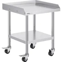 Vevor arbeidsbord i rustfritt stål 24"x24" Kommersielt matlagingsbord med 4 hjul