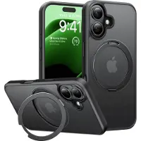 Torras Ostand Pro-etui for iPhone 16 Plus (svart)