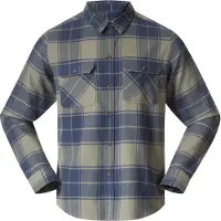 Bergans Nordmarka Flanellskjorte Herre Green Mud/Navy Blue Check XL