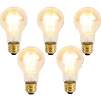LUEDD Sett med 5 E27 3-trinns dimbare LED-pærer A60 Goldline 5W 530lm 2200K