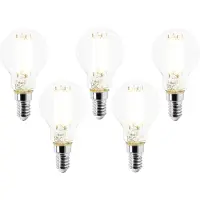 LUEDD Sett med 5 E14 LED-pærer P45 klar 2,2 W 470 lm 2700 K