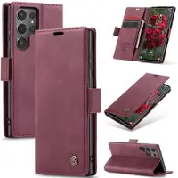 CASEME Samsung Galaxy S25 Ultra 013 Series Lommebok-deksel - Vinrød