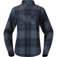 Bergans Nordmarka Flanellskjorte Dame Granite Blue/Navy Blue Check XL