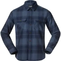 Bergans Nordmarka Flanellskjorte Herre Granite Blue/Navy Blue Sjekk XXL