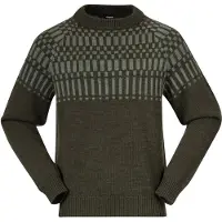 Bergans Nordmarka Merino Jumper Herre Dark Green Mud/Light Green Mud L