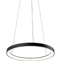 Paul Neuhaus LED-hengelampe Hoop, svart, Ø 57 cm, dimbar