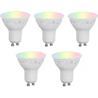 Luumr Sett med 5 smarte GU10 50mm dimbare LED-pærer Opal RGBW 4,7W 400 lm 2700-6500K Zigbee