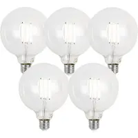Luumr Sett med 5 smarte E27 dimbare LED-pærer G125 Klar 7W 806 lm 2700-6500K Zigbee