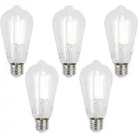 Luumr Sett med 5 smarte E27 dimbare LED-pærer ST64 klare 7W 806 lm 2700-6500K Zigbee