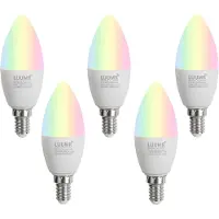 Luumr Sett med 5 smarte E14 LED-pærer C37 Opal RGBW 4,9W 470 lm 2700-6500K