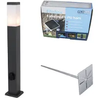 QAZQA Utendørslampe mørkegrå 80 cm med sokkel IP44 - Malios