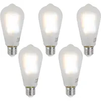 Luumr Sett med 5 Smarte E27 dimbare LED-pærer ST64 Matt 7W 806 lm 2700-6500K