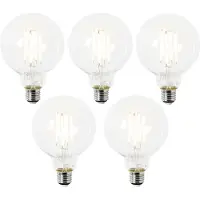 LUEDD Sett med 5 E27 LED-pærer G95 klar 2,2 W 470 lm 2700 K