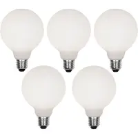 LUEDD Sett med 5 E27 dimbare LED-pærer G95 Matt 4W 430lm 2200-4000K