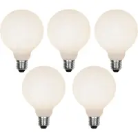 LUEDD Sett med 5 E27 3-trinns dimbare LED-pærer G95 Matt 5W 550lm 3000K