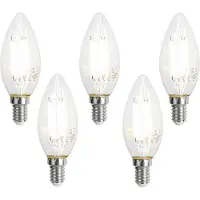 Luumr Sett med 5 smarte E14 LED-pærer C35 klare 4,2W 470 lm 2700-6500K