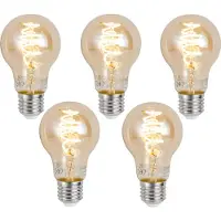 Luumr Sett med 5 smarte E27 dimbare LED-pærer A60 Amber 4,9W 320 lm 2500K Zigbee