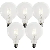 LUEDD Sett med 5 E27 dimbare LED-pærer G125 5W 450 lm 3000K