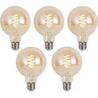 Luumr Sett med 5 smarte E27 dimbare LED-pærer G95 Amber 4,9W 320 lm 2500K Zigbee