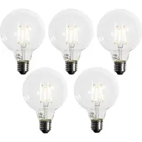 LUEDD Sett med 5 E27 dimbare LED-pærer G95 5W 450 lm 3000K