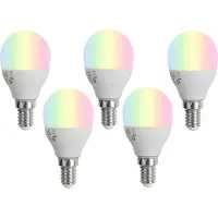 Luumr Sett med 5 smarte E14 dimbare LED-pærer G45 Opal 4,9W 470 lm 2700-6500K