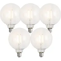 Luumr Sett med 5 Smart E27 Dimbare LED-pærer G125 Klar 7W 806lm 2700-6500K