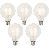 Luumr Sett med 5 Smarte E27 dimbare LED-pærer G95 klar 7W 806lm 2700-6500K