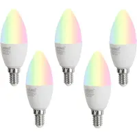 Luumr Sett med 5 E14 dimbare LED-pærer C37 Opal 4,9W 470 lm 2700-6500K