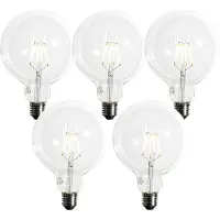 LUEDD Sett med 5 E27 Dimbar LED Spiral Filament G125 5W 450lm 2200K