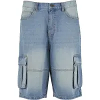 Urban Classics Relaxed Denim Cargo Shorts blå