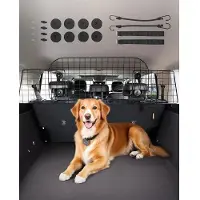 Vevor Hundebarriere for bil, 38"-66,3" justerbar bildeler for bagasjerom, universaltilpasset baksete kraftig nettingnett for hunder, kjæledyrbarriere for sedaner, lastebiler og SUV-er